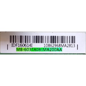 MAIN FUENTE PARA SMART TV JVC ROKU / NUMERO DE PARTE M8-603TA06-MA200AA / 40MT14A3-MAG2HG / IDF160614I / 10862968MA2813 / DISPLAY JE415D3HA0L / MODELO SI42FR
